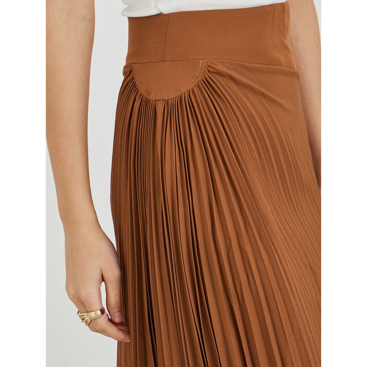 تنورة ميدي سادة بتفاصيل كسرات-women-clothing-bottoms-skirts-image-3
