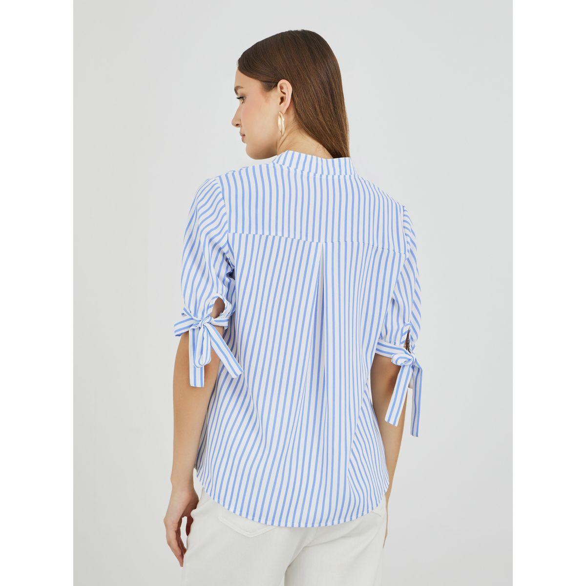Styli Striped Puff Sleeve Buttoned Shirt-women-clothing-shirtsandblouses-shirts-image-4