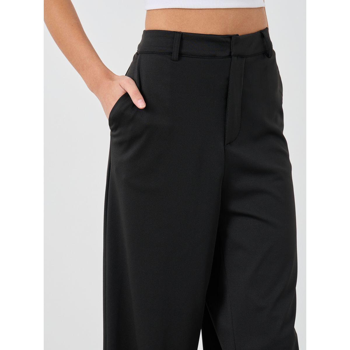 بنطال سادة بأرجل واسعة مع جيوب جانبية-women-clothing-bottoms-trousers-image-3