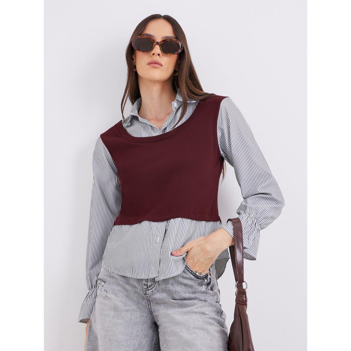 Styli Layered Look Striped Shirt-women-clothing-shirtsandblouses-shirts-image-1