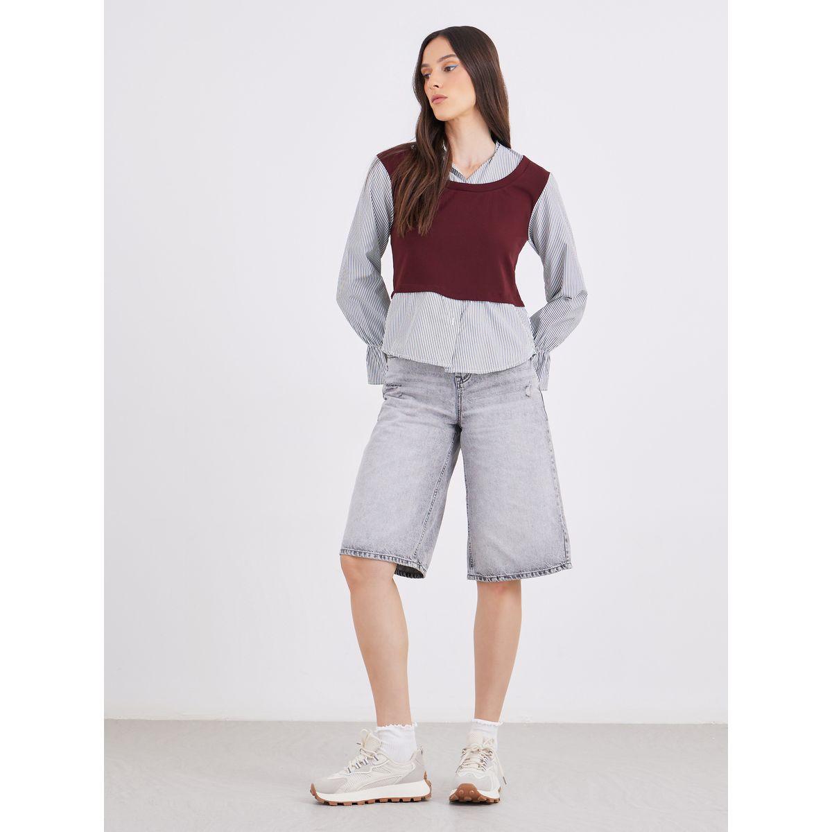 Styli Layered Look Striped Shirt-women-clothing-shirtsandblouses-shirts-image-2