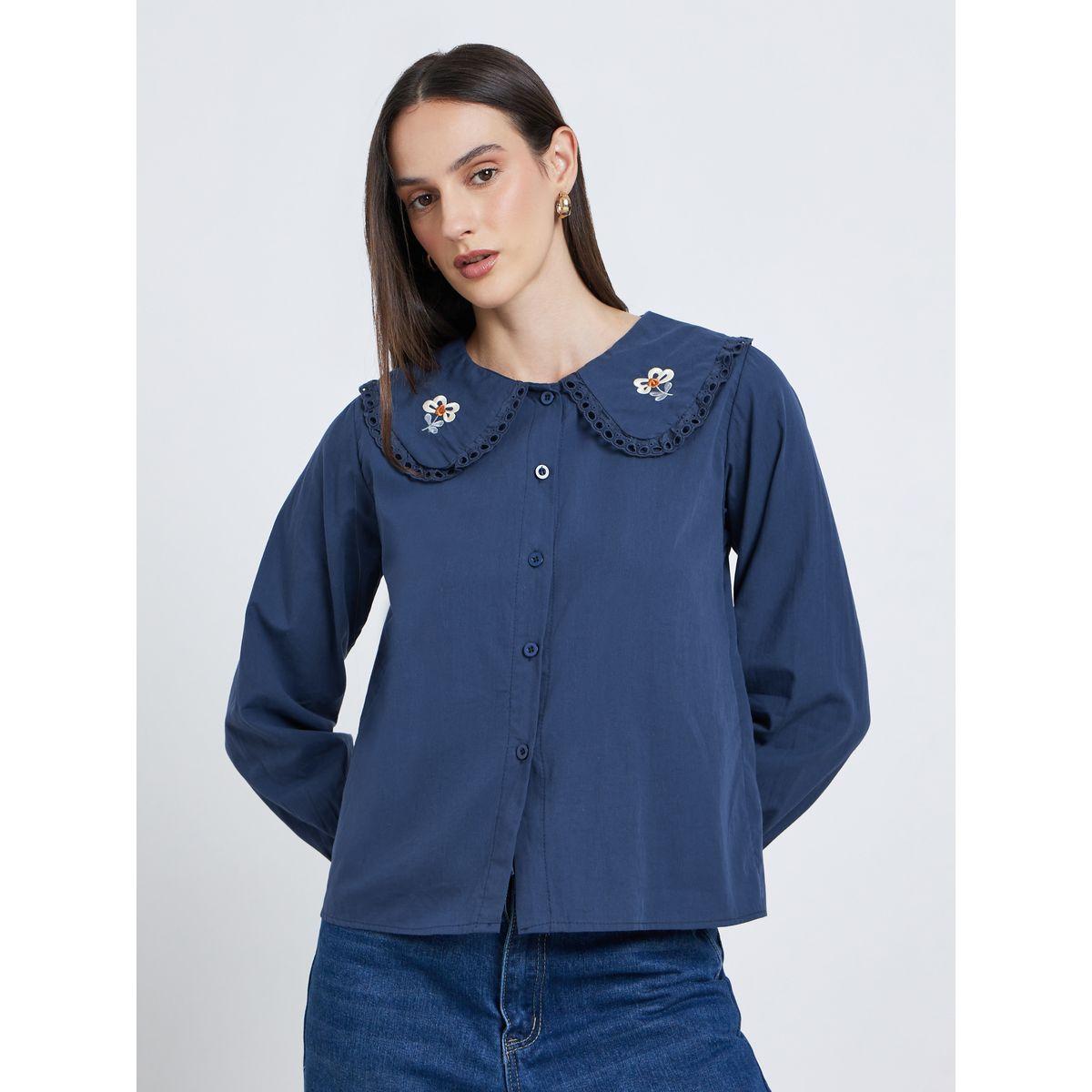 بلوزة بتفاصيل مُطرّزة ودانتيل مع أكمام طويلة-women-clothing-shirtsandblouses-blouses-image-3