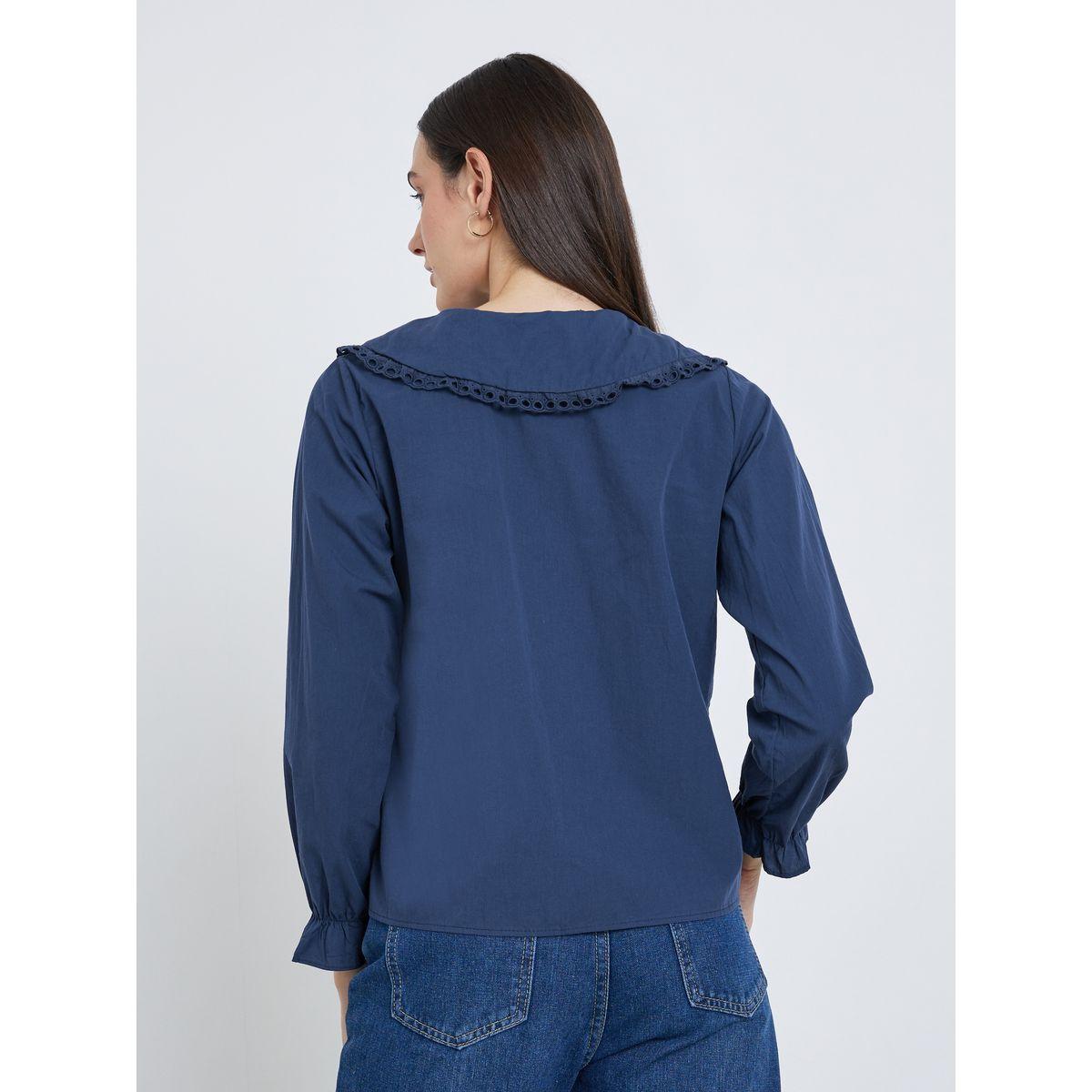 بلوزة بتفاصيل مُطرّزة ودانتيل مع أكمام طويلة-women-clothing-shirtsandblouses-blouses-image-5