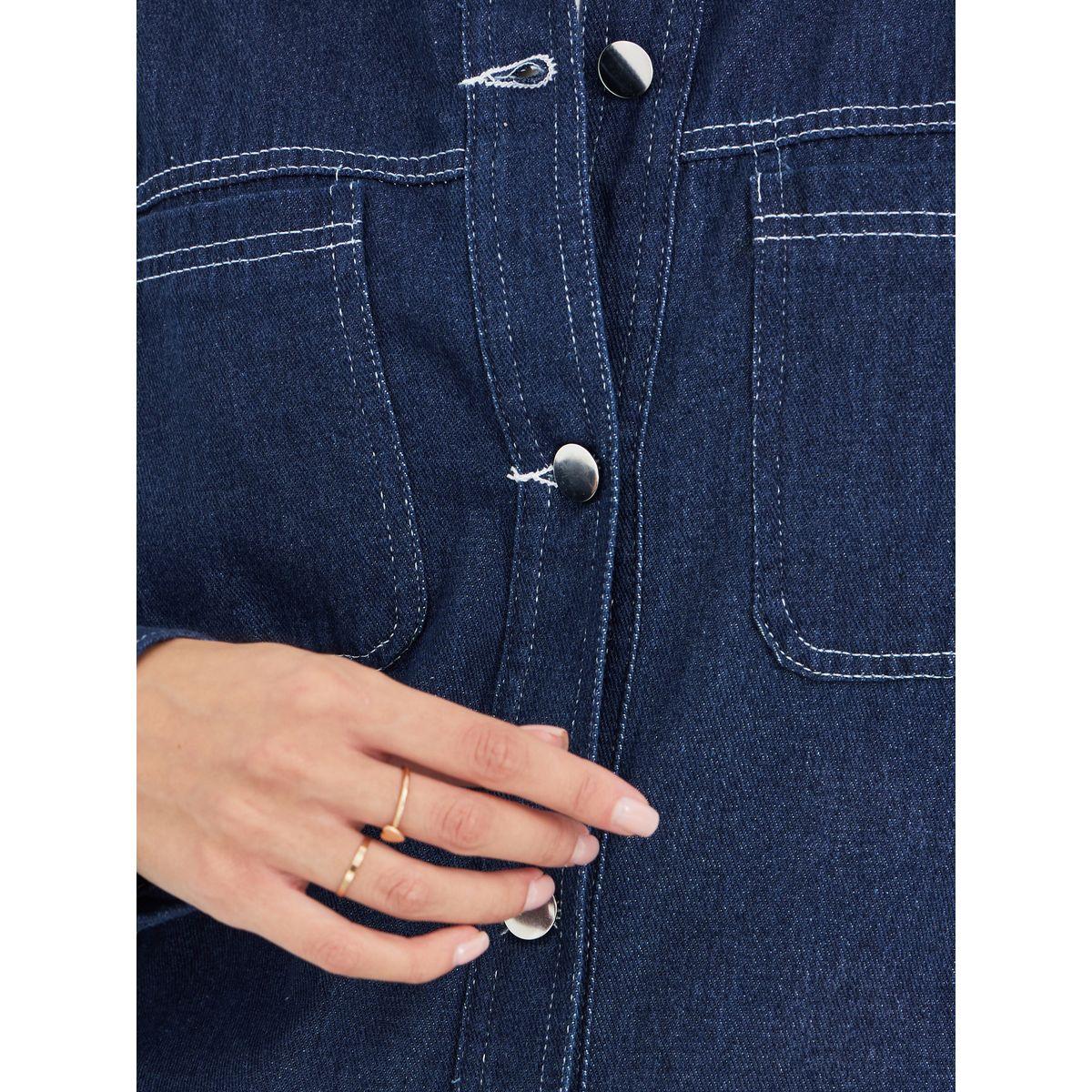 بلوزة سادة بياقة سبريد وأزرار-women-clothing-shirtsandblouses-shirts-image-2