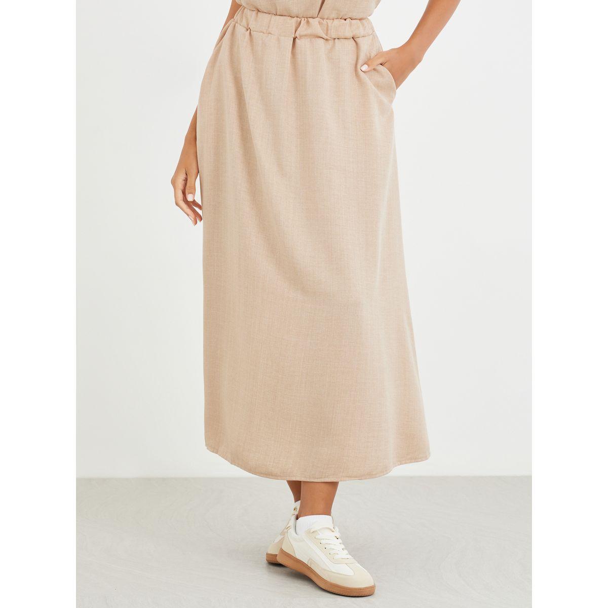 Styli Solid Sleeveless Top and Midi Skirt Co-Ords-women-clothing-coordsets-image-3