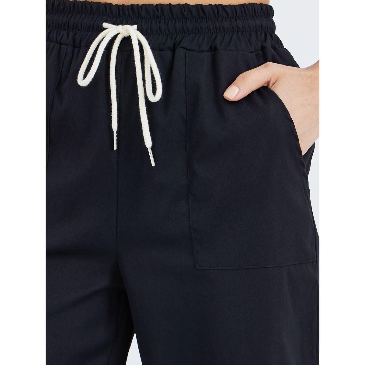 Styli Solid Drawstring Cargo Pants-women-clothing-bottoms-joggers-image-3