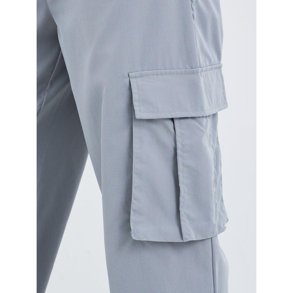 Styli Solid Pocket Cargo Pants with Concealed Zip-women-clothing-bottoms-trousers-image-3