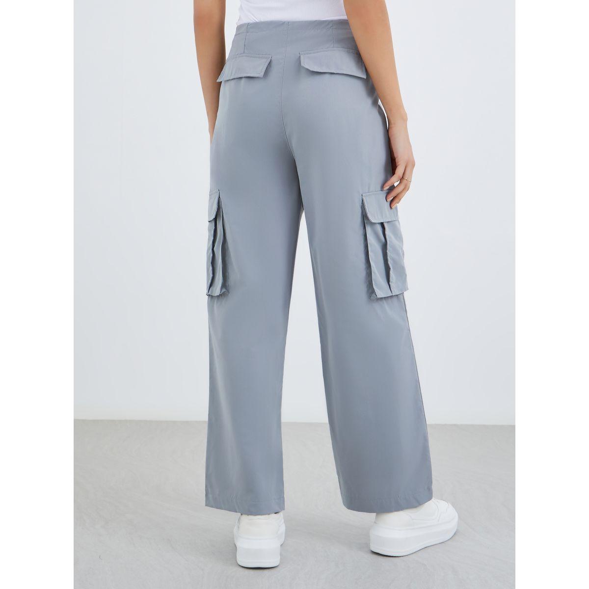 بنطال كارجو سادة بتفاصيل سحاب-women-clothing-bottoms-trousers-image-4