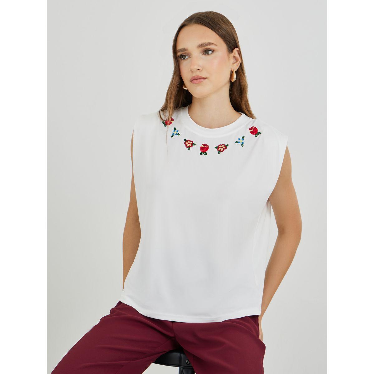 Styli Embroidered Round Neck T-Shirt-women-clothing-tshirts-image-1