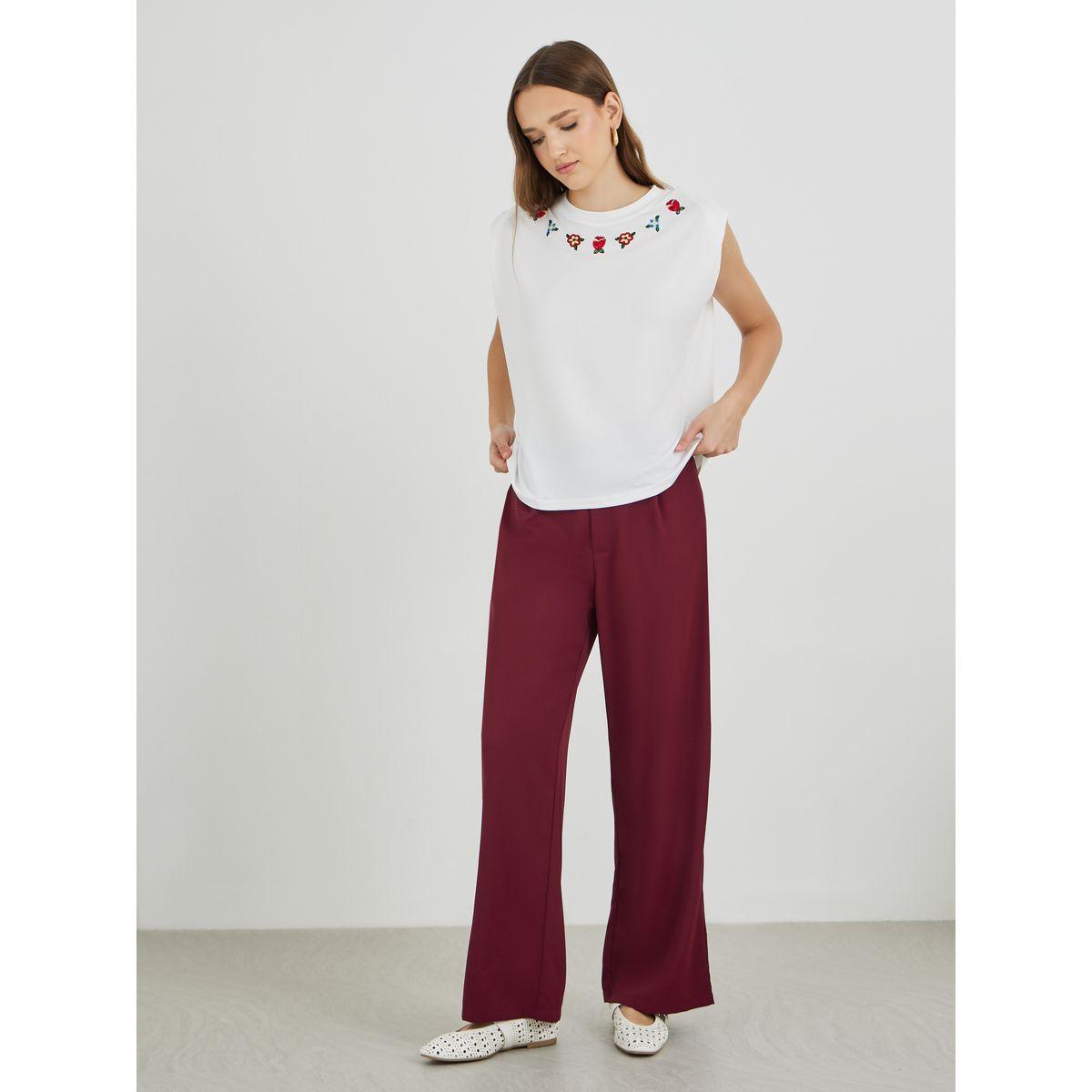 Styli Embroidered Round Neck T-Shirt-women-clothing-tshirts-image-2