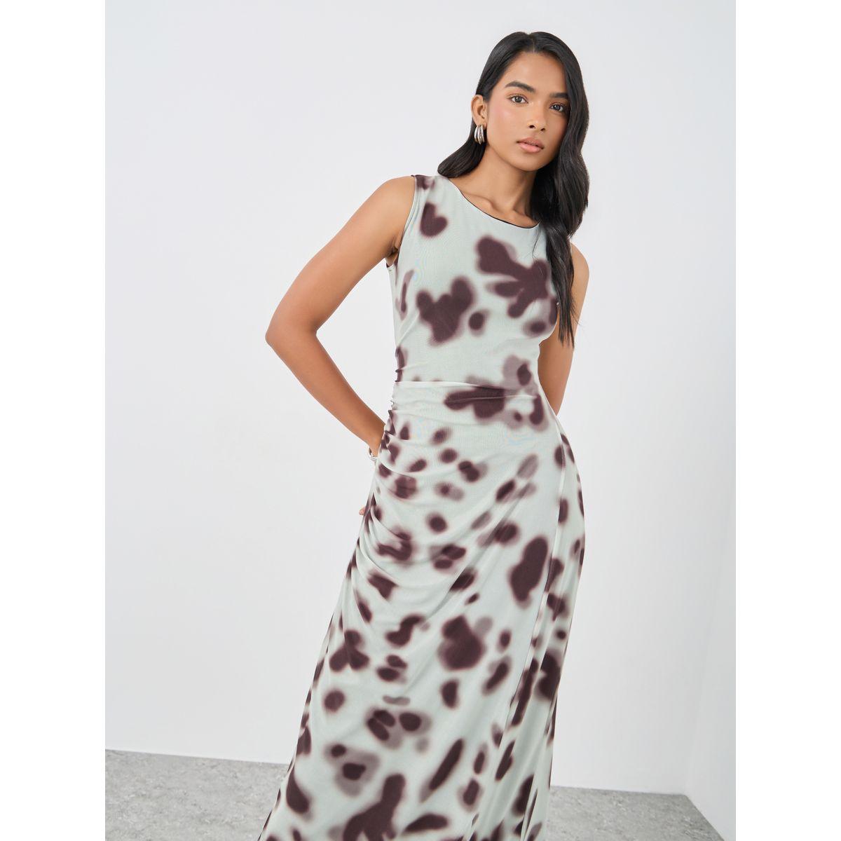 فستان ميدي بديكون بلا أكمام مطبع بزهور-women-clothing-dresses-image-3