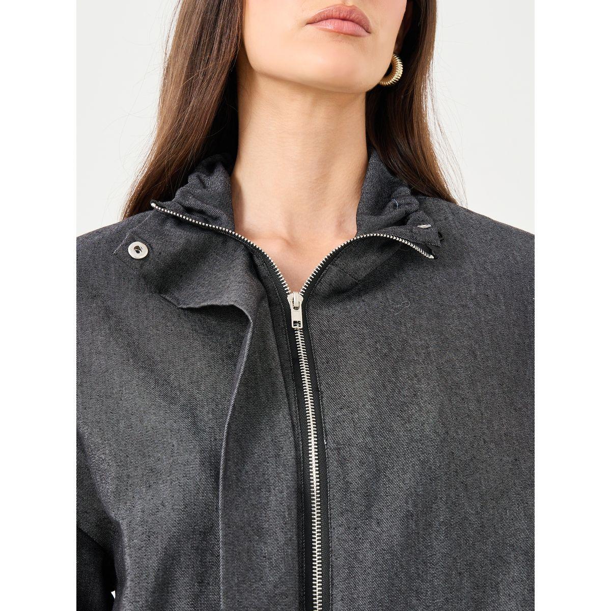 Styli Women Black Regular Fit Denim Bomber Jacket-women-winterwear-coatsandjackets-jackets-image-5