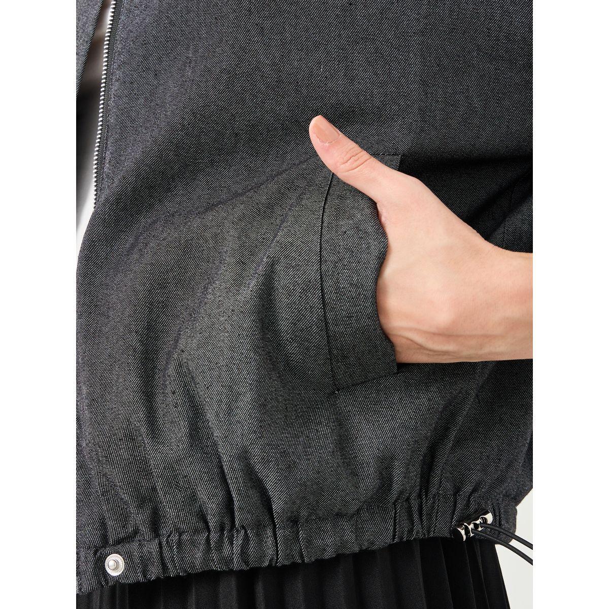 Styli Women Black Regular Fit Denim Bomber Jacket-women-winterwear-coatsandjackets-jackets-image-6