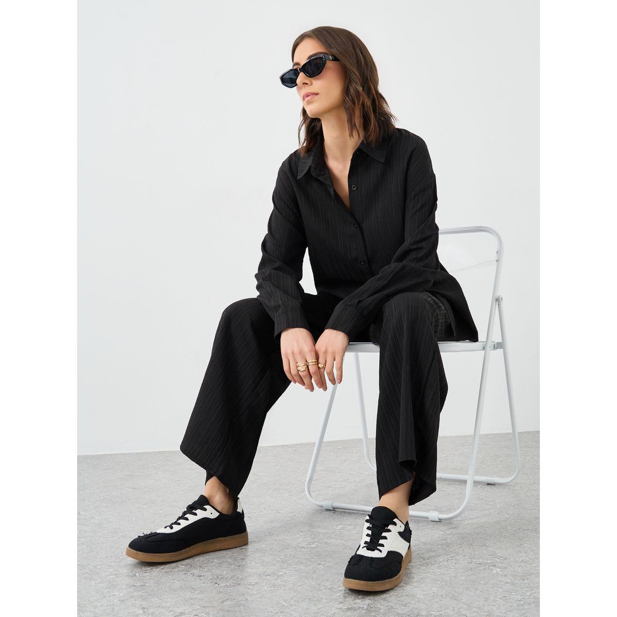 Styli Textured Button Up Shirt and Pants Co-Ords-women-clothing-coordsets-image-1