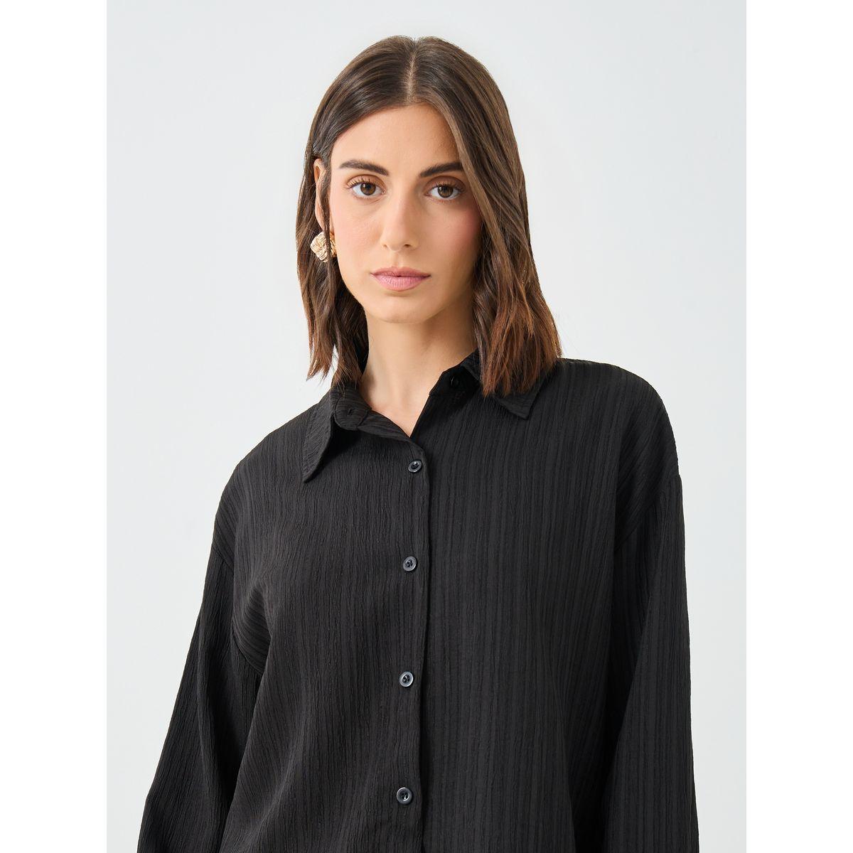 Styli Textured Button Up Shirt and Pants Co-Ords-women-clothing-coordsets-image-4