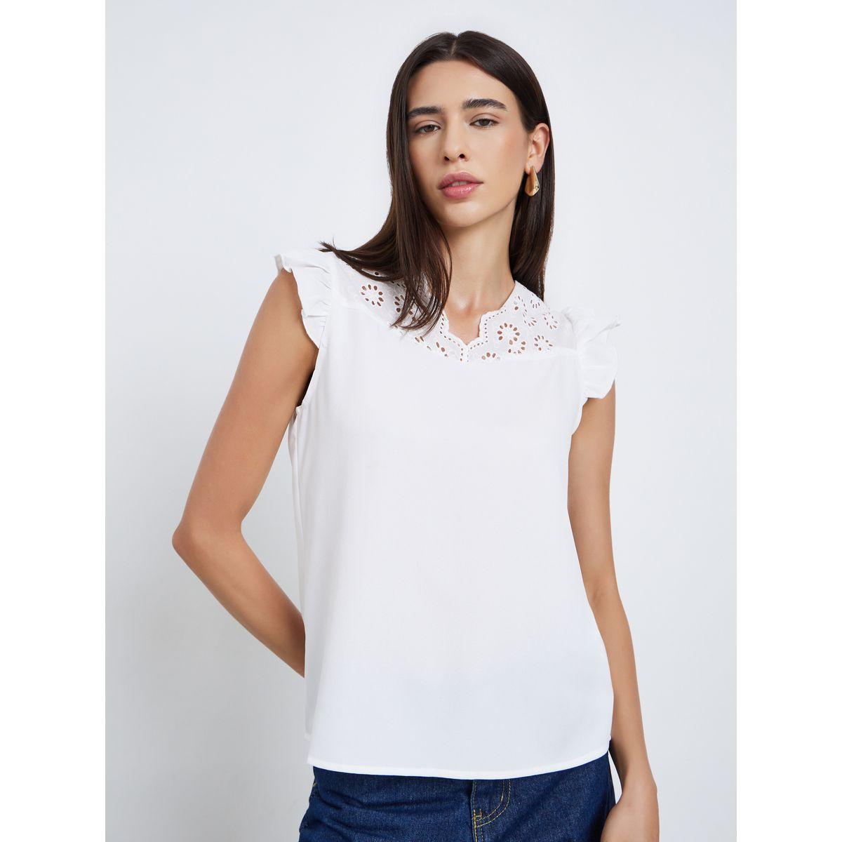 Styli Embroidered V Neck Casual Blouse-women-clothing-shirtsandblouses-blouses-image-3