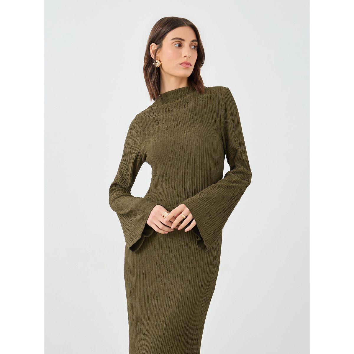 Styli Textured Bell Sleeves Maxi Dress-women-clothing-dresses-image-3
