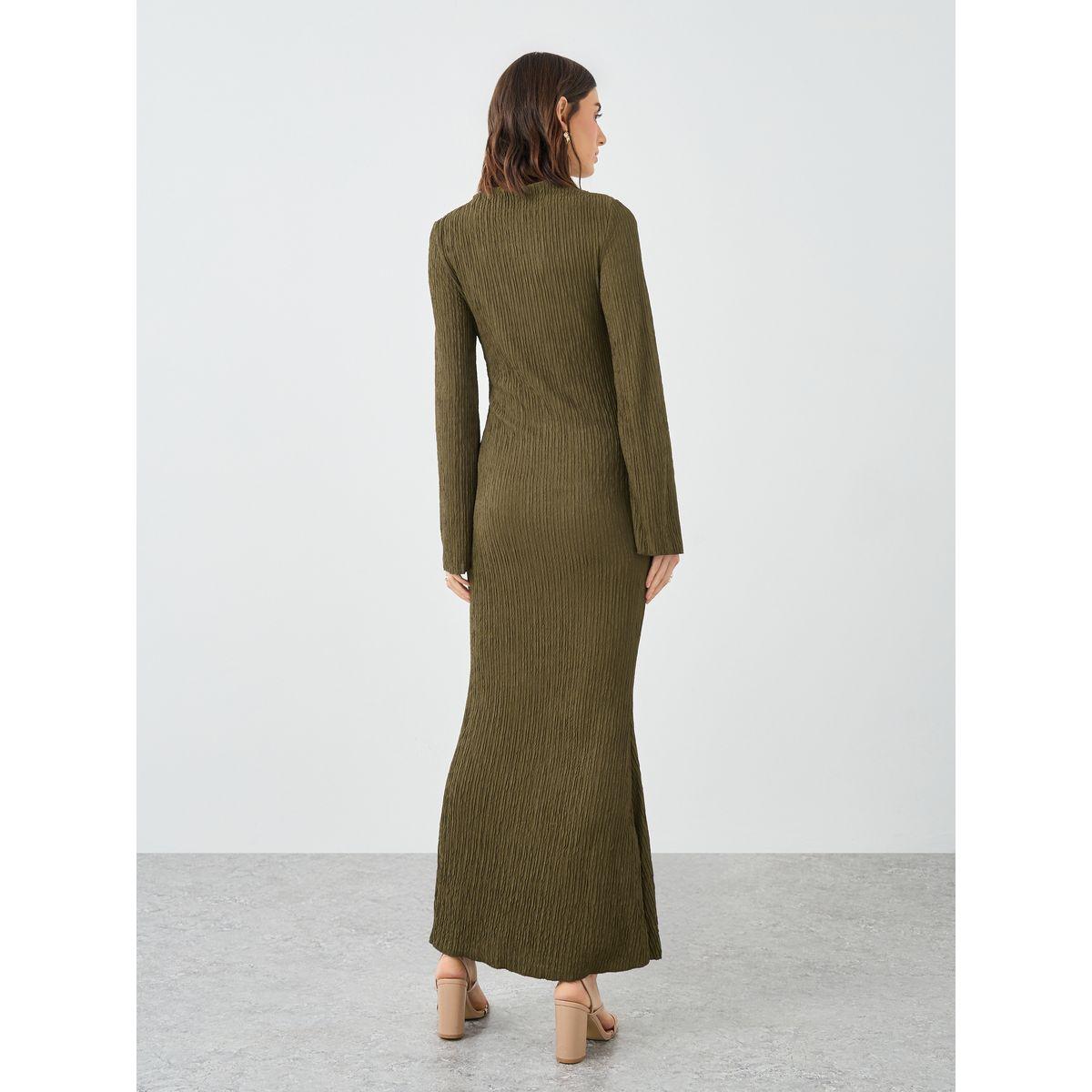 فستان طويل بحافة حورية البحر وتفاصيل بارزة الملمس-women-clothing-dresses-image-5