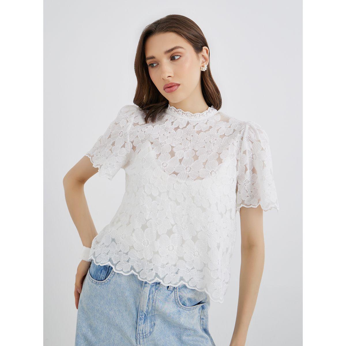 Styli Women White Floral Embroidered Top-women-clothing-shirtsandblouses-blouses-image-3