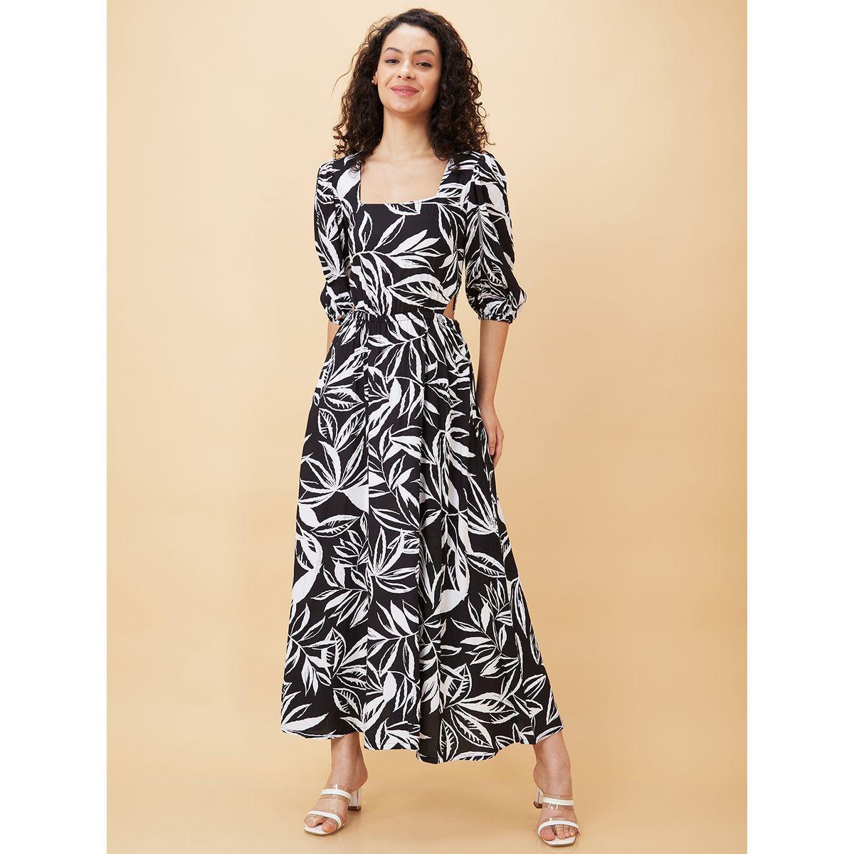 فستان طويل مطبع بالكامل مع حافة واسعة-women-clothing-dresses-image-2