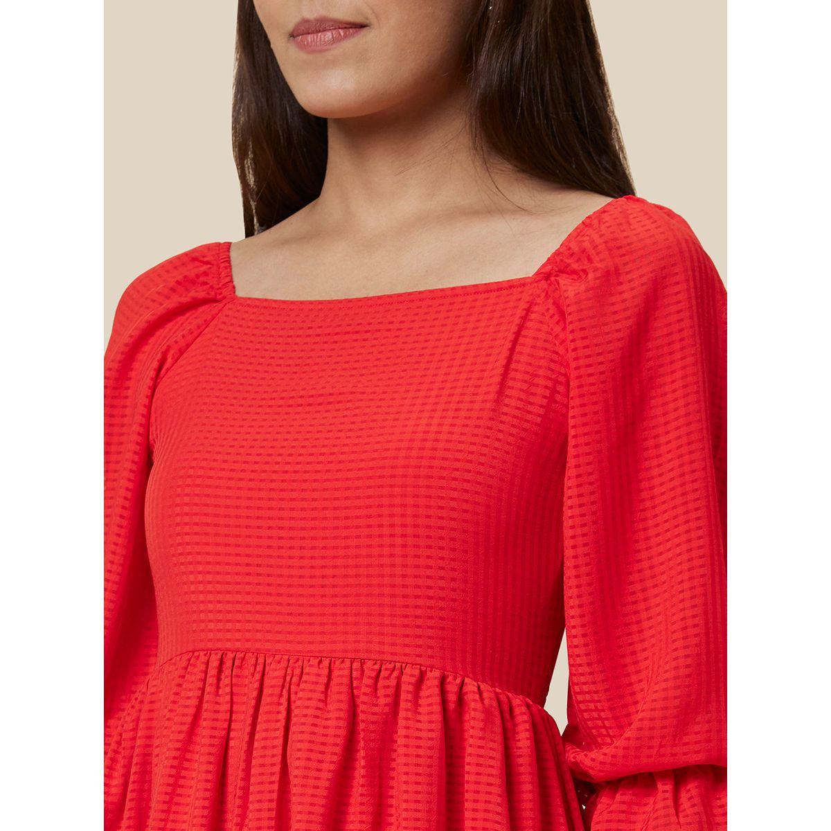 فستان بطول الركبة سادة مع حافة واسعة-women-clothing-dresses-image-5