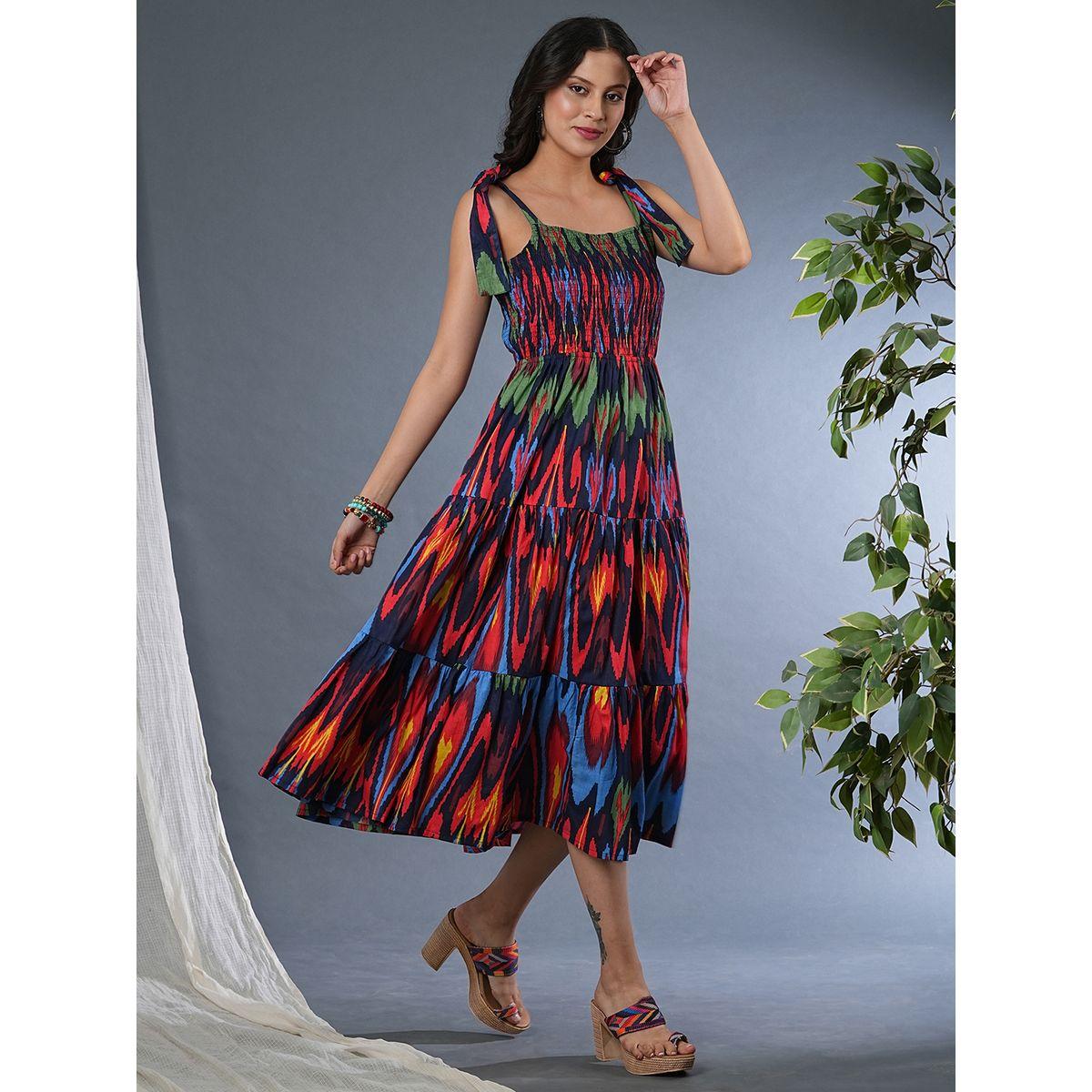 فستان ميدي مطبع بالكامل مع أربطة-women-clothing-dresses-image-2