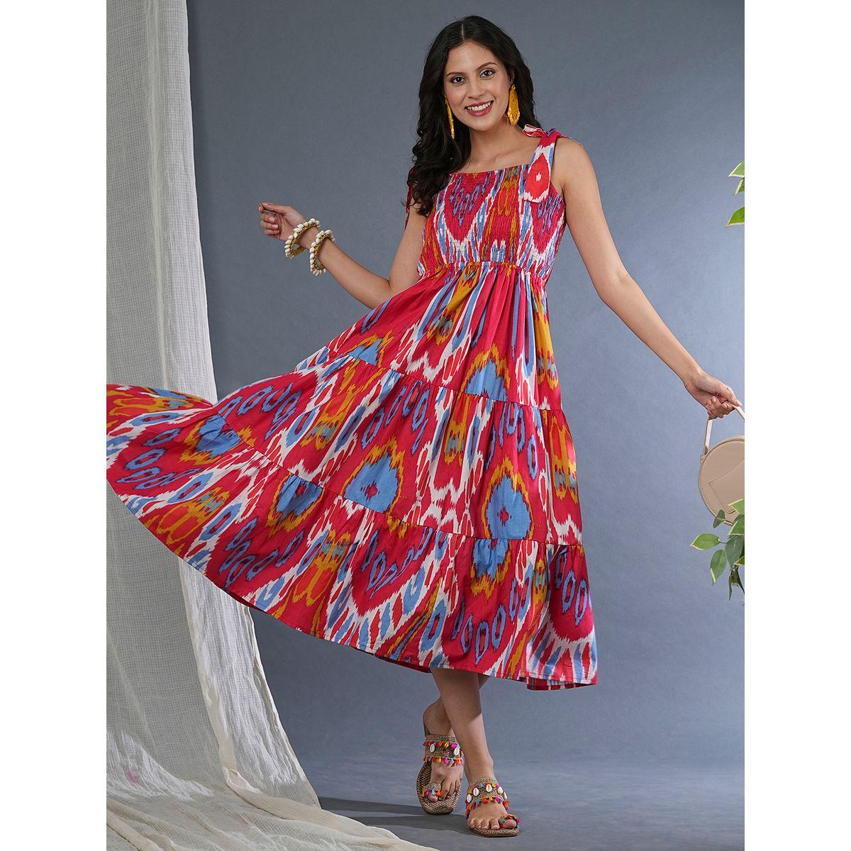 فستان ميدي مطبع بالكامل مع أربطة-women-clothing-dresses-image-1