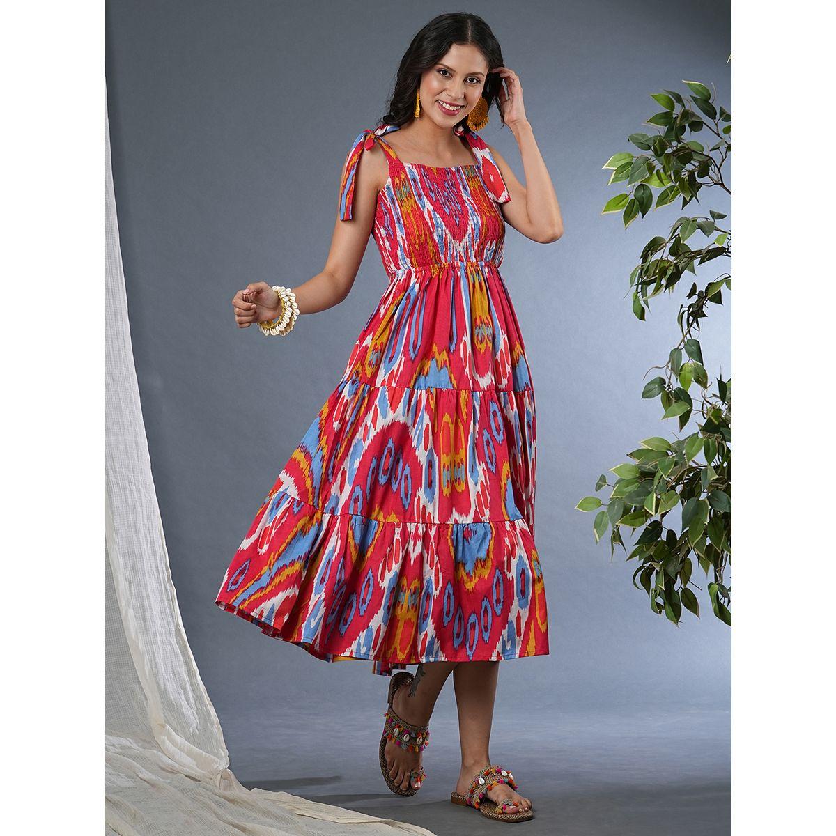 فستان ميدي مطبع بالكامل مع أربطة-women-clothing-dresses-image-2