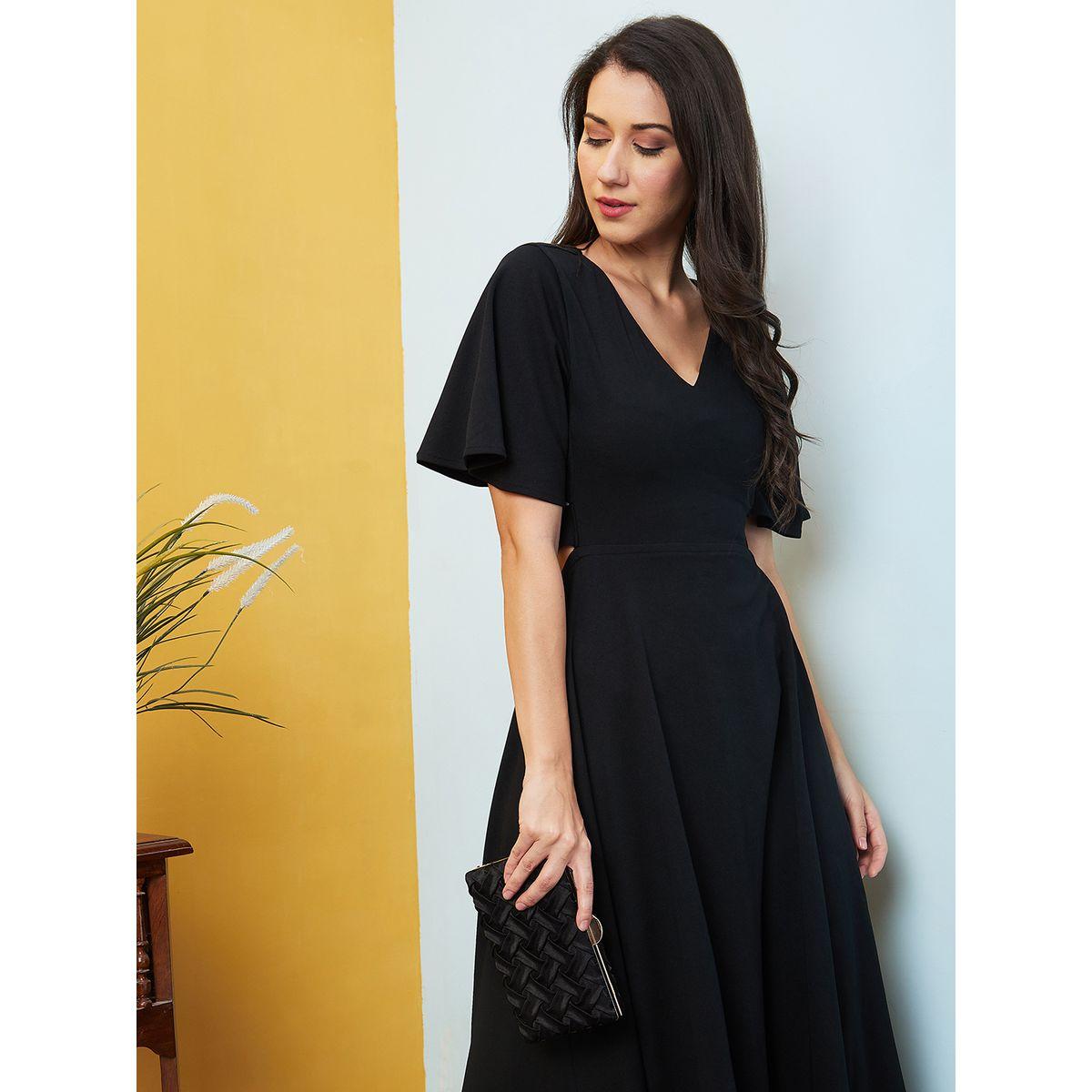 فستان ميدي سادة بحافة واسعة وفتحات-women-clothing-dresses-image-5