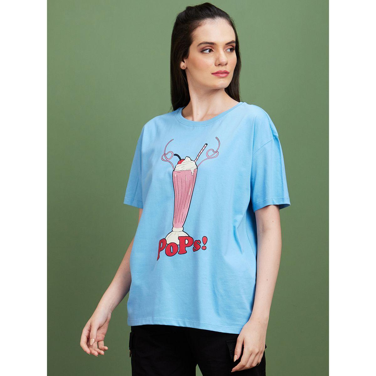 Globus Graphic Print Round Neck Cotton T-Shirt-women-clothing-tshirts-image-2