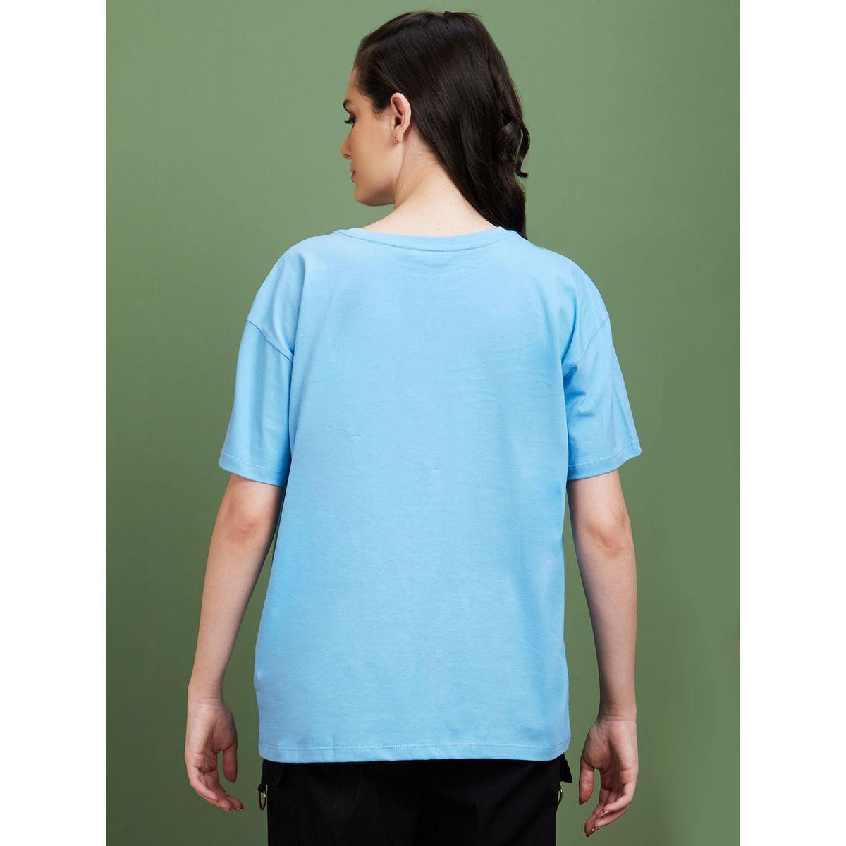 تيشيرت بياقة دائرية وطبعة جرافيك-women-clothing-tshirts-image-3