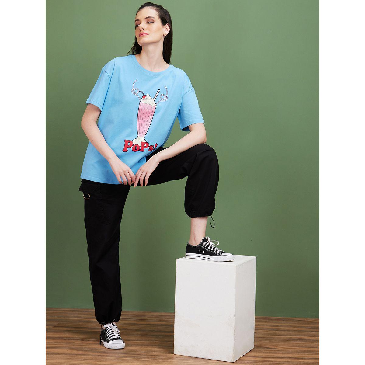 تيشيرت بياقة دائرية وطبعة جرافيك-women-clothing-tshirts-image-5