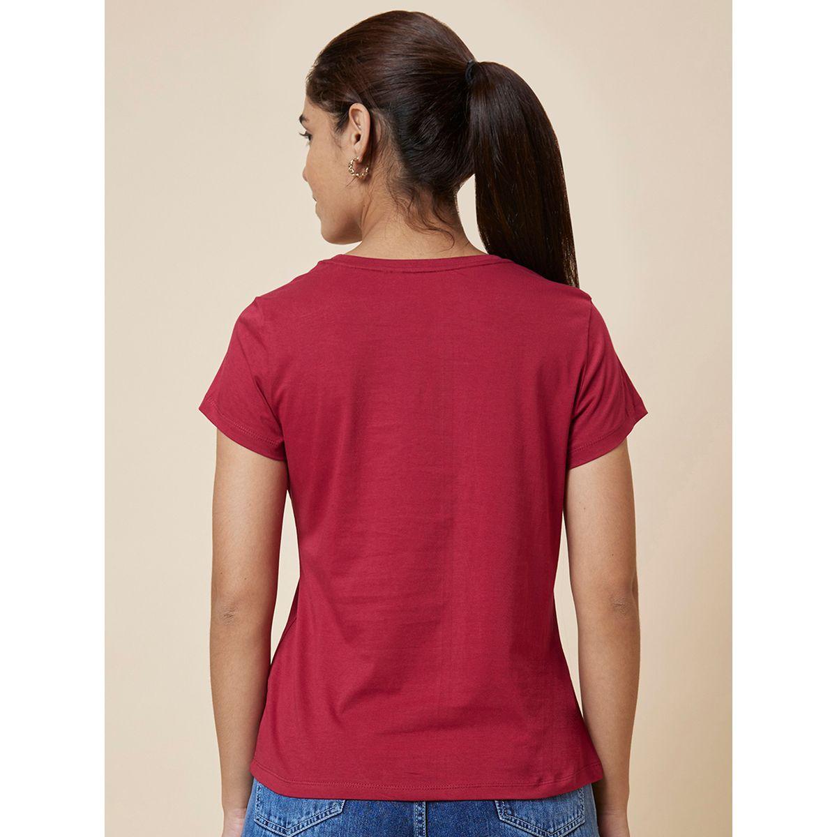 Globus Slogan Print Round Neck Cotton T-Shirt-women-clothing-tshirts-image-3
