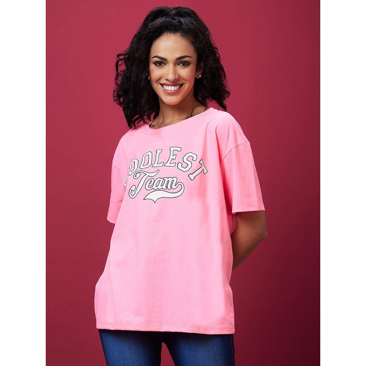 Globus Slogan Print Round Neck Cotton T-Shirt-women-clothing-tshirts-image-2