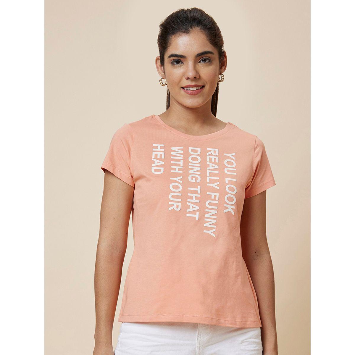 Globus Slogan Print Round Neck Cotton Boxy Fit T-Shirt-women-clothing-tshirts-image-2