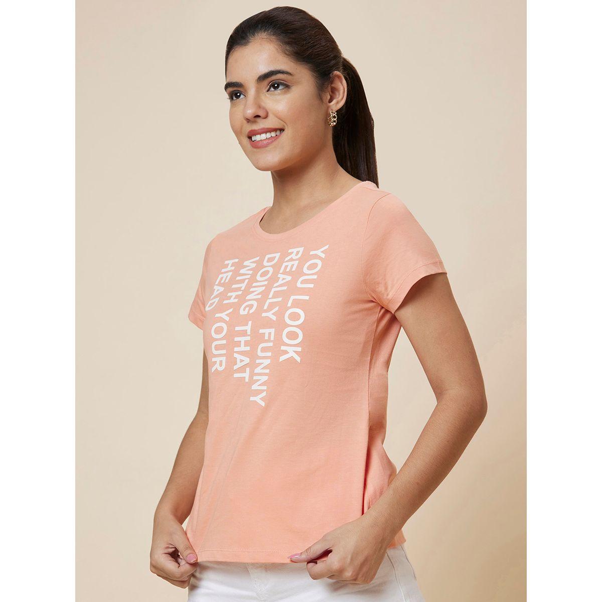 Globus Slogan Print Round Neck Cotton Boxy Fit T-Shirt-women-clothing-tshirts-image-4