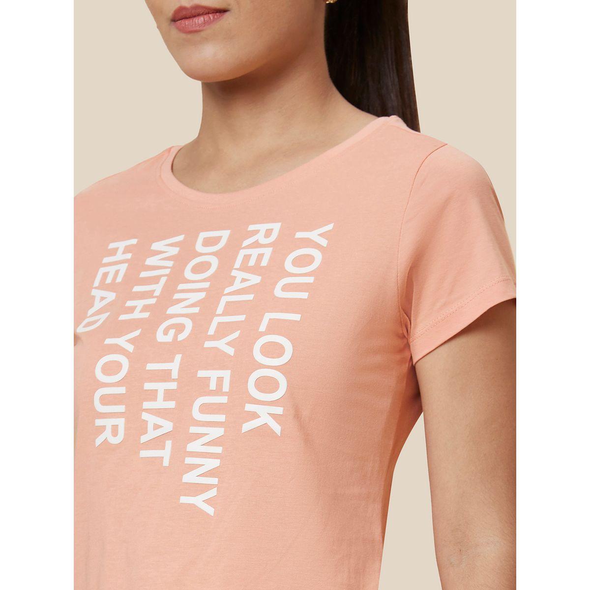 تيشيرت بقصة بوكسي وطبعة كتابة-women-clothing-tshirts-image-5