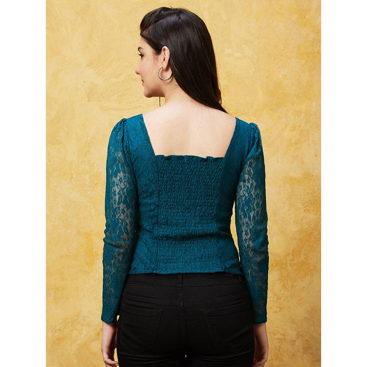 بلوزة بياقة على شكل قلب وأكمام منفوخة-women-clothing-shirtsandblouses-blouses-image-3