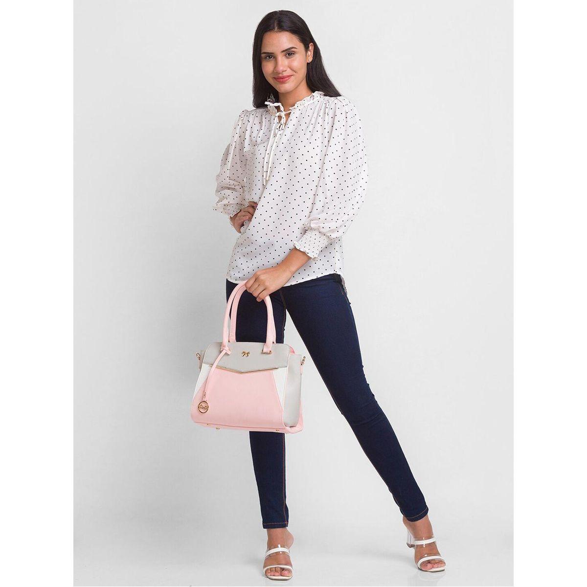 بلوزة بطبعة نقاط بولكا وأكمام بالون مع ياقة بأربطة-women-clothing-shirtsandblouses-blouses-image-5