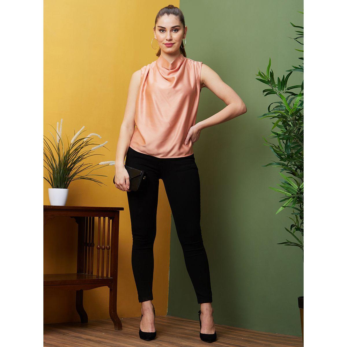Globus Solid Cowl Neck Sleeveless Top-women-clothing-shirtsandblouses-blouses-image-5