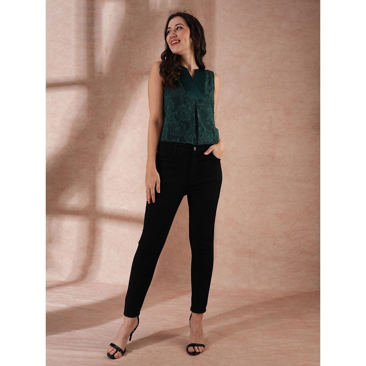 Globus Textured Floral Print V-Neck Sleeveless Top-women-clothing-shirtsandblouses-blouses-image-5