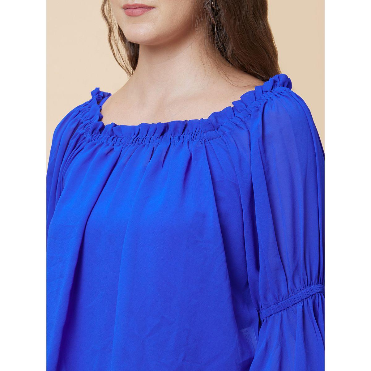 بلوزة سادة بأكمام جرس وتفاصيل مُجمعة-women-clothing-shirtsandblouses-blouses-image-5