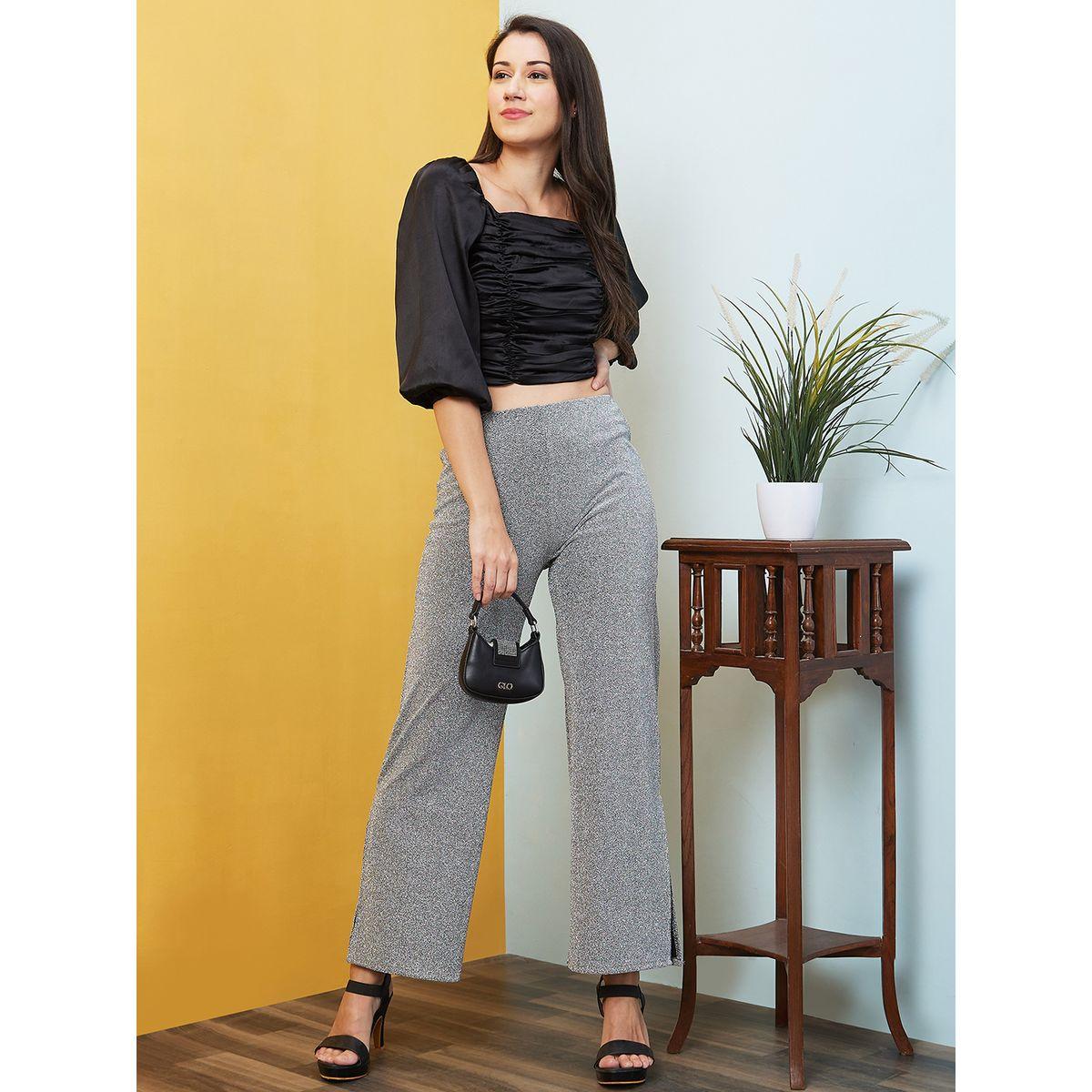 Globus Square Neck Balloon Sleeves Smocked Crop Top-women-clothing-tshirts-image-5