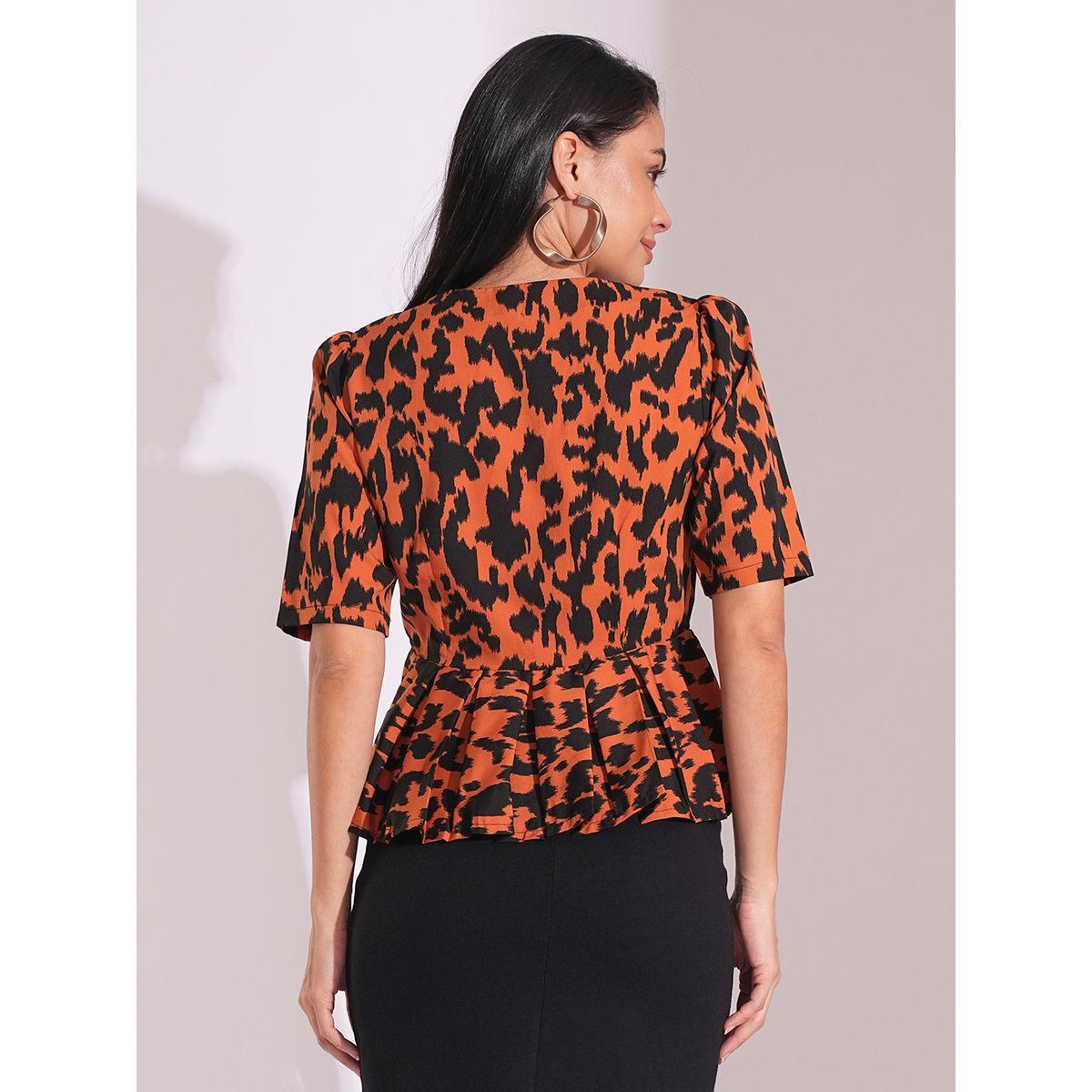بلوزة بيبلوم بطبعة حيوان وأكمام منفوخة-women-clothing-shirtsandblouses-blouses-image-3