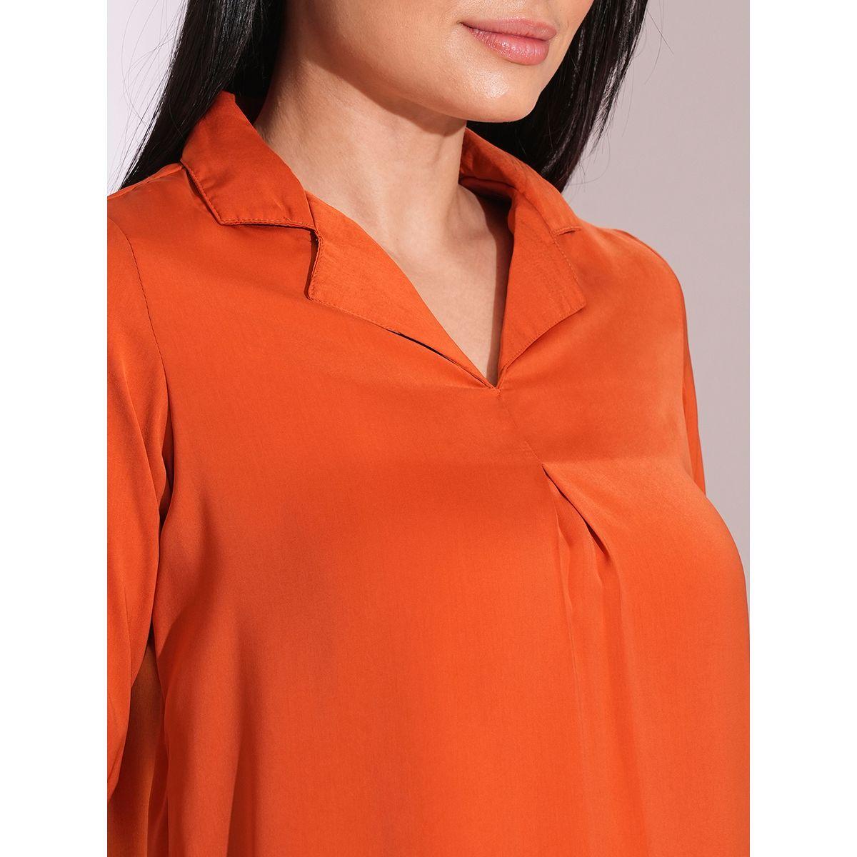 Globus Solid Roll Up Sleeve Regular Fit Top-women-clothing-shirtsandblouses-blouses-image-4