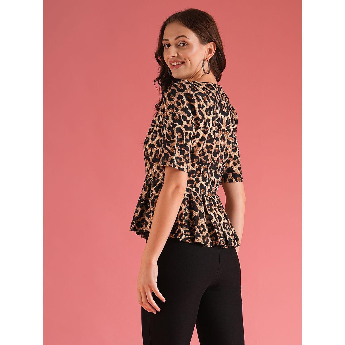 بلوزة بيبلوم بطبعة حيوان وأكمام منفوخة-women-clothing-shirtsandblouses-blouses-image-3