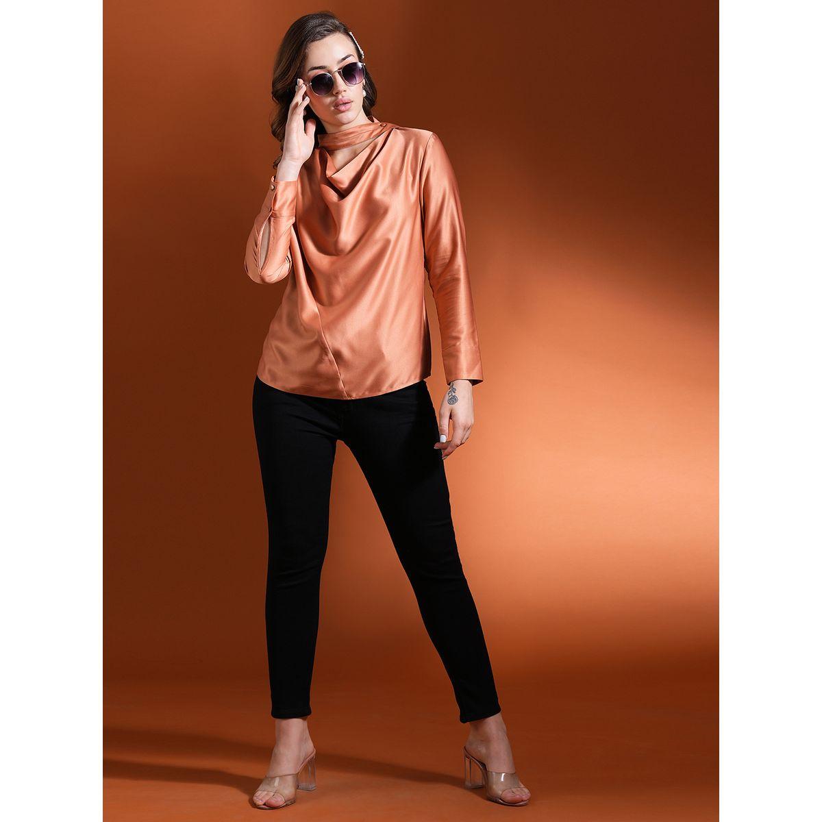 Globus Solid Satin Cowl Neck Top-women-clothing-shirtsandblouses-blouses-image-6