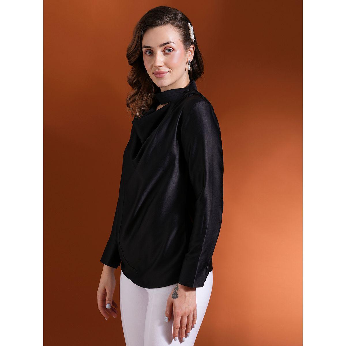 Globus Solid Satin Cowl Neck Top-women-clothing-shirtsandblouses-blouses-image-2