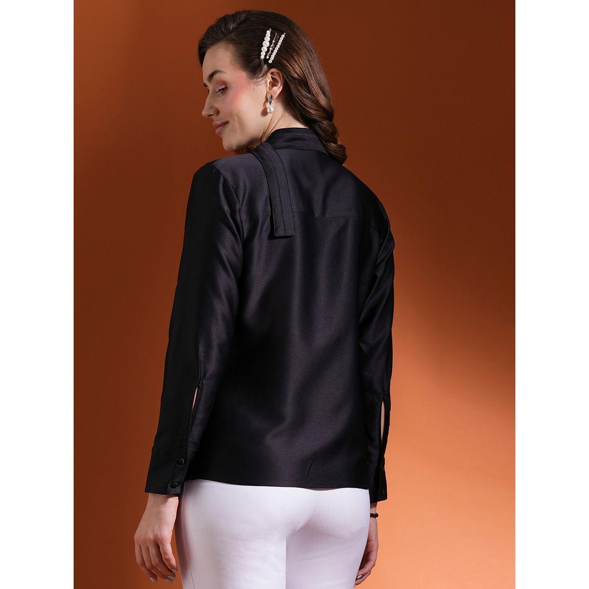 Globus Solid Satin Cowl Neck Top-women-clothing-shirtsandblouses-blouses-image-3