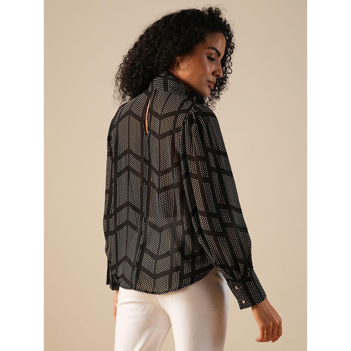 بلوزة بياقة عالية وأكمام بالون-women-clothing-shirtsandblouses-blouses-image-3